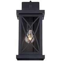 Woodland Park Mission Outdoor Wall Light Fixture Black Metal15" Clear Glass Security Dusk To Dawn for Exterior House Porch Patio Outside Deck Garage Y