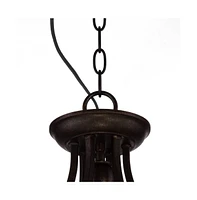 Franklin Iron Works Dunnell Bronze Foyer Pendant Chandelier 18 3/4" Wide Rustic Farmhouse Open Scroll 4-Light Fixture for Dining Room House Foyer Entr