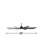 80" Defender Modern Industrial Outdoor Ceiling Fan with Dimmable Led Light Remote Control Matte Black Damp Rated for Patio Exterior House Home Porch G