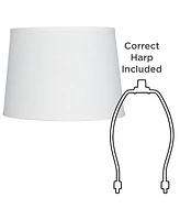 Hardback Tapered Drum Lamp Shade White Medium 12" Top x 14" Bottom x 10" High Spider with Replacement Harp and Finial Fitting - Springcrest