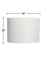 Quatrefoil Laser Cut Pattern Medium Lamp Shade 14" Top x 14" Bottom x 10" High (Spider) Replacement with Harp and Finial - Spring crest