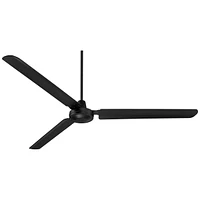 Casa Vieja 72" Velocity Modern Large 3 Blade Indoor Outdoor Ceiling Fan with Wall Control Matte Black Metal Damp Rated Patio Exterior House Home Porch