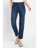 Olsen Women's Mona Fit Straight Leg Power Stretch Cropped Jean