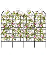 Costway 71" Tall Metal Garden Trellis for Climbing Plants 2 Pack Fence Panels Retro