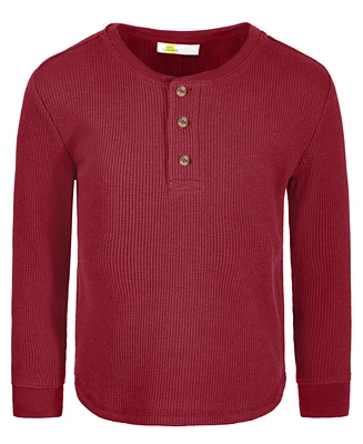 Epic Threads Toddler Boys Solid-Color Thermal Henley Shirt, Created for Macy's