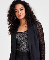 Bar Iii Petite Button-Front Sleeveless Blazer, Created for Macy's