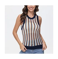 525 Women's Krista Stripe Vertical Crochet Tank