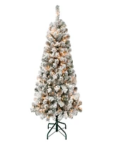 National Tree Company First Traditions Acacia Flocked Tree 4.5 ft