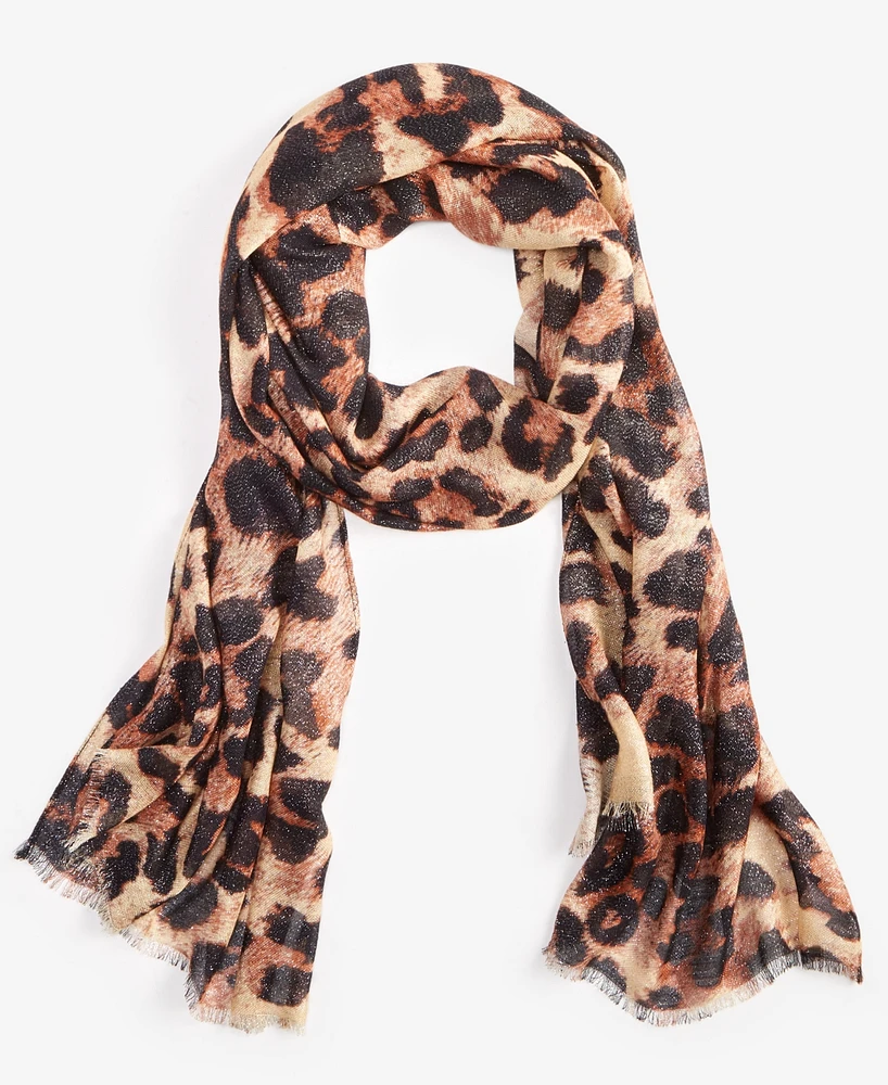 I.n.c. International Concepts Leopard Shine Oblong Scarf, Created for Macy's