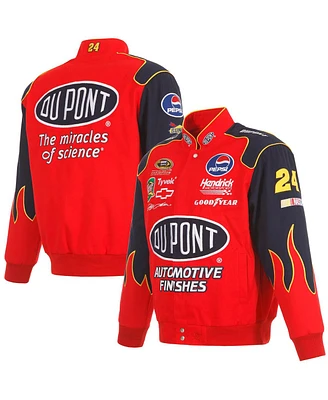 Jh Design Men's Red Jeff Gordon DuPont Twill Driver Uniform Full-Snap Jacket