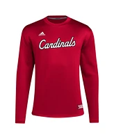 Adidas Men's Red Louisville Cardinals Reverse Retro Baseball Script Pullover Sweatshirt