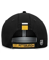 Fanatics Men's Black Pittsburgh Penguins Authentic Pro Rink Adjustable Hat