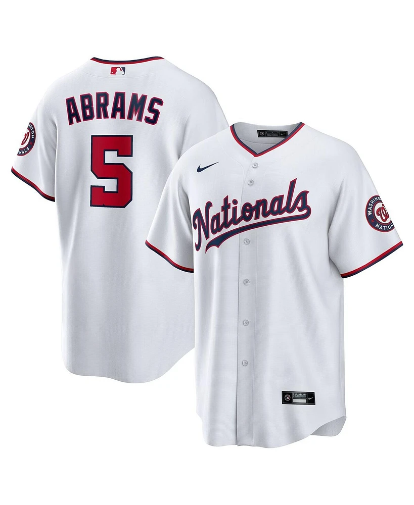 Nike Men's C.j. Abrams White Washington Nationals Home Replica Jersey