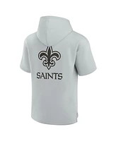 Fanatics Signature Men's and Women's Gray New Orleans Saints Elements Super Soft Fleece Short Sleeve Pullover Hoodie