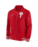 Nike Men's Red Philadelphia Phillies Authentic Collection Full-Zip Bomber Jacket