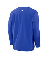 Nike Men's Royal Atlanta Braves Authentic Collection City Connect Player Tri-Blend Performance Pullover Jacket