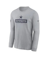 Nike Men's Gray Dallas Cowboys Sideline Performance Long Sleeve T-Shirt