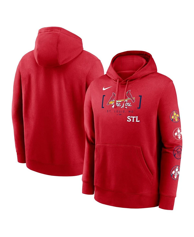 Nike Men's Red St. Louis Cardinals 2024 City Connect Club Fleece Pullover Hoodie