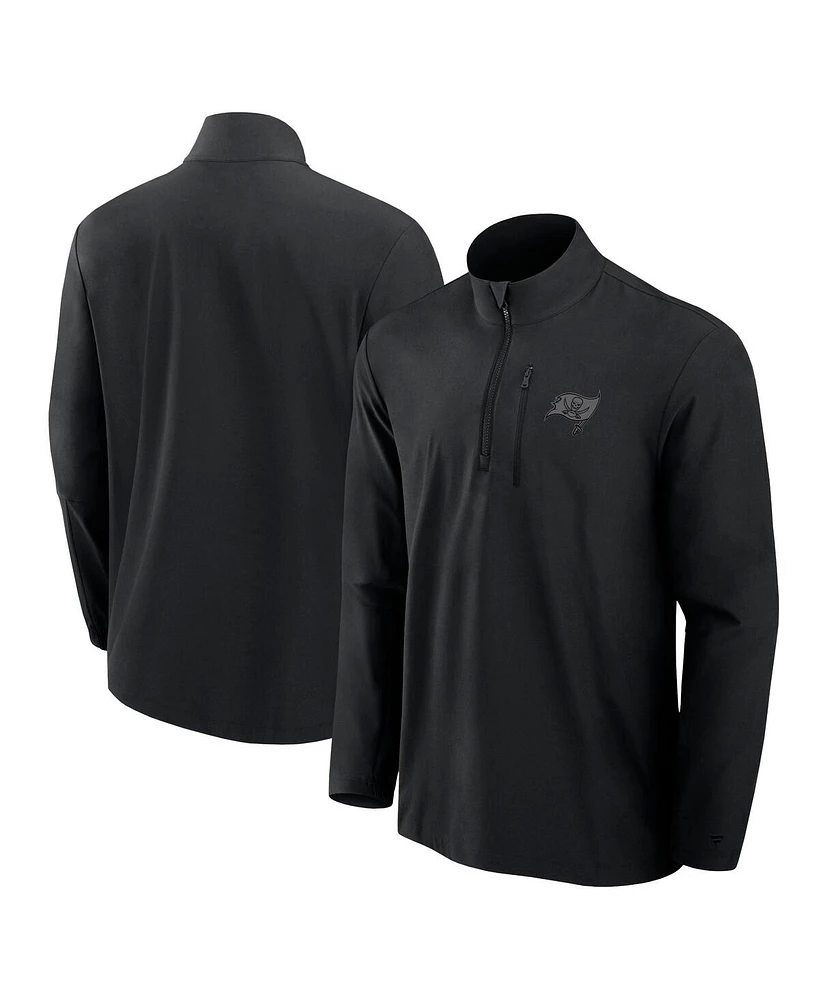 Fanatics Signature Men's Black Tampa Bay Buccaneers Front Office Woven Quarter-Zip Jacket