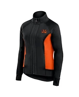 Fanatics Signature Women's Black Cincinnati Bengals Studio Fitted Full-Zip Gym Track Jacket