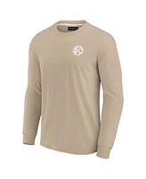 Fanatics Signature Men's and Women's Khaki Pittsburgh Steelers Elements Super Soft Long Sleeve T-Shirt