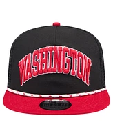 New Era Men's Black Washington Nationals Throwback Meshback Golfer Hat