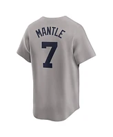 Nike Men's Mickey Mantle Gray New York Yankees Throwback Cooperstown Collection Limited Jersey