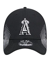 New Era Men's Black Los Angeles Angels Active Dash Mark 39THIRTY Flex Hat