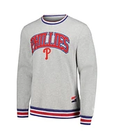 New Era Men's Heather Gray Philadelphia Phillies Throwback Classic Pullover Sweatshirt