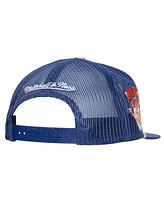 Mitchell & Ness Men's Blue New York Knicks Roper Mesh back Trucker Snapback Hat