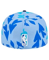 New Era Men's Blue Denver Nuggets Palm Fronds 2-Tone 59FIFTY Fitted Hat