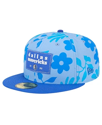 New Era Men's Blue Dallas Mavericks Palm Fronds 2-Tone 59FIFTY Fitted Hat