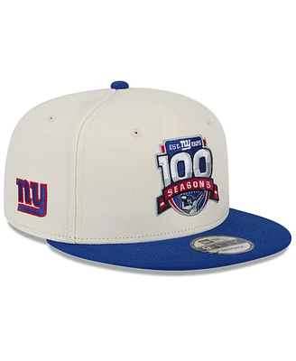 New Era Men's Cream/Royal New York Giants 100th Season Two-Tone 9FIFTY Snapback Hat