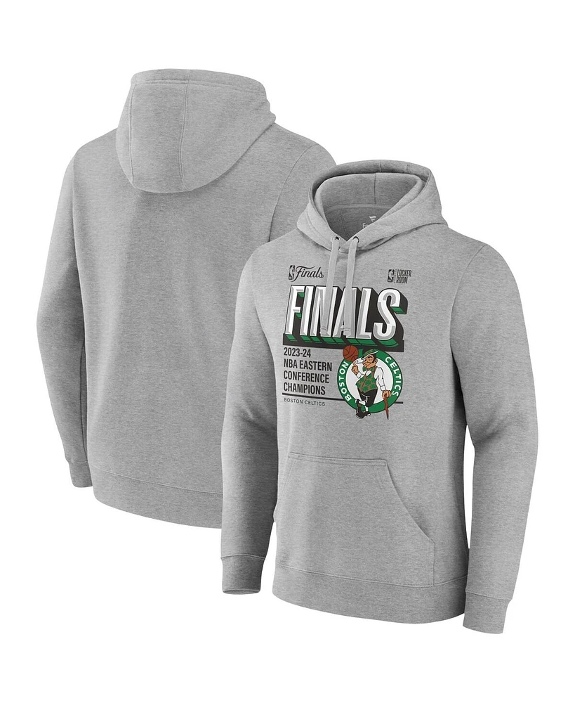 Fanatics Men's Steel Boston Celtics 2024 Eastern Conference Champions Locker Room Post Up Move Pullover Hoodie