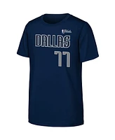 Outerstuff Big Boys and Girls Luka Doncic Navy Dallas Mavericks 2024 Nba Finals Name Number T-Shirt