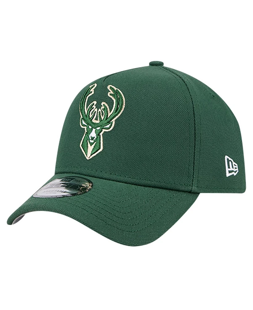 New Era Men's Green Milwaukee Bucks A-Frame 9FORTY Adjustable Hat