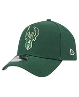 New Era Men's Green Milwaukee Bucks A-Frame 9FORTY Adjustable Hat