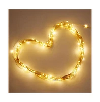 Yescom 66 ft Led String Lights Battery Operated Starry Fair Rope Lights 8 Modes Remote Christmas