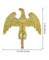 7" HandcraFted Gold Eagle Finial Top Paint For 16FT 20' 25' Telescopic Flag Pole Outdoor
