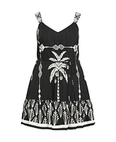 City Chic Women's Peta Border Print Dress