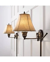 Barnes and Ivy Rosslyn Rustic French Country Swing Arm Wall Lamps Set of 2 Bronze Plug