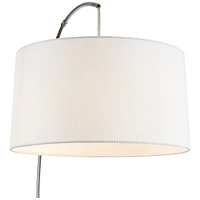 360 Lighting Cora Modern Arched Task Floor Lamp Standing 72" Tall Brushed Nickel Silver Off White Linen Fabric Drum Shade for Living Room Reading Hous