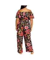 City Chic Women's Peta Print Jumpsuit