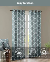 Madison Park Saratoga Fretwork Print Grommet Top Window Curtain Panel