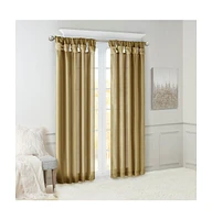 Madison Park Emilia Twist Tab Lined Window Curtain Panel, Single Curtain with Privacy Lining for Bedroom and Living Room