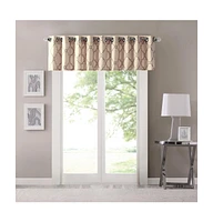 Madison Park Saratoga Fretwork Print Grommet Top Window Valance for Bedroom, 18 inch valances windows Living Room, Width 50 length inches,