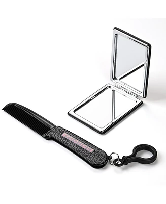 Byootique Portable Pocket Mirror W/ Folding Comb Makeup Cosmetic Mirror Travel