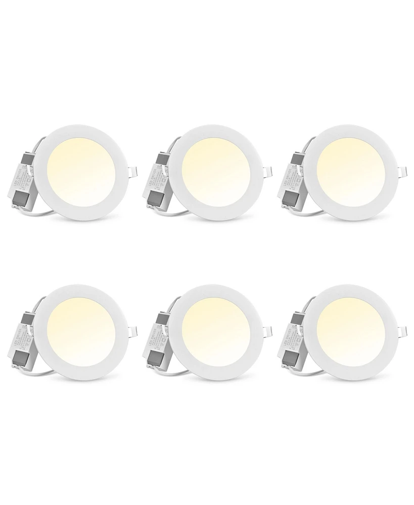 DELight 5" Led Recessed Ceiling Panel Down Light Round 3 Color Slim Spot Lamp 6 Pack