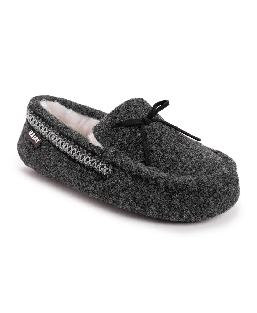 Muk Luks Men's Ethan Moccasin Slippers, Ebony Heather, 10