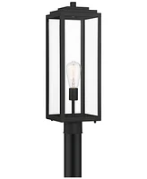 John Timberland Titan Modern Outdoor Post Light Fixture Mystic Black 21 3/4" Clear Glass Panel for Exterior Barn Deck House Porch Yard Patio Outside G